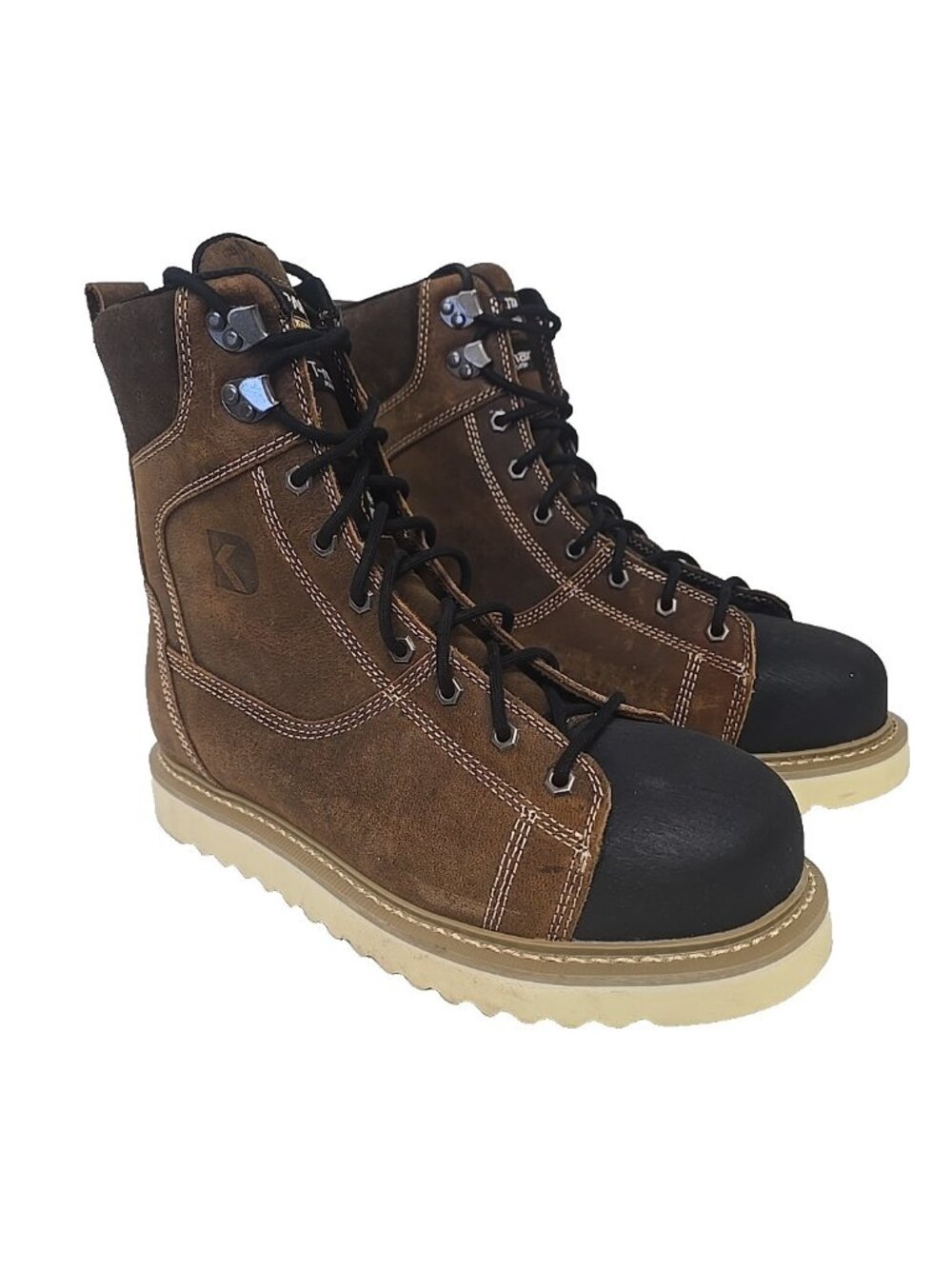 DAKOTA Men's 8'' 523 Steel Toe Steel Plate Ironworker Work Boots Brown Size 9M